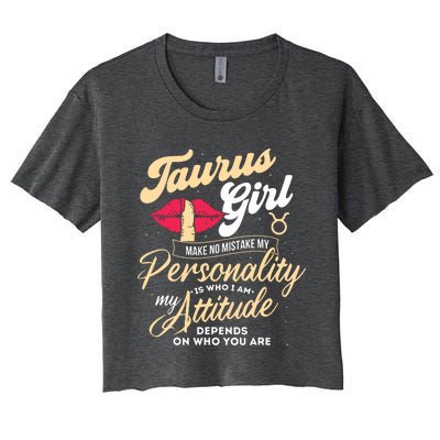 Taurus Girl Zodiac Sign Horoscope Astrology Astrologer Women's Crop Top Tee