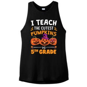 Teacher Halloween 5th Grade Teacher Cutest Pumpkins In Patch Cool Gift Ladies PosiCharge Tri-Blend Wicking Tank