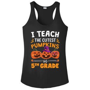 Teacher Halloween 5th Grade Teacher Cutest Pumpkins In Patch Cool Gift Ladies PosiCharge Competitor Racerback Tank