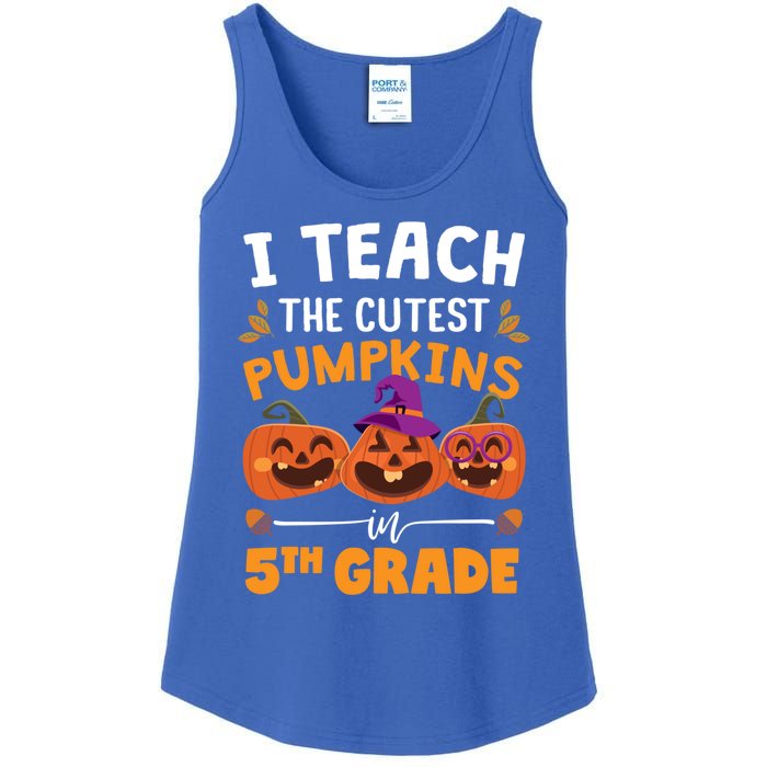 Teacher Halloween 5th Grade Teacher Cutest Pumpkins In Patch Cool Gift Ladies Essential Tank