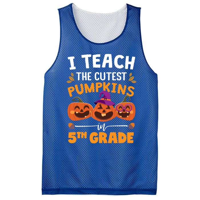 Teacher Halloween 5th Grade Teacher Cutest Pumpkins In Patch Cool Gift Mesh Reversible Basketball Jersey Tank