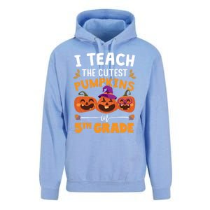 Teacher Halloween 5th Grade Teacher Cutest Pumpkins In Patch Cool Gift Unisex Surf Hoodie