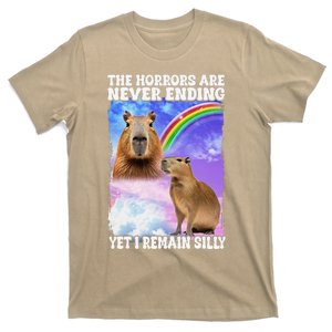 The Horrors Are Never Ending Yet I Remain Silly Capybara T-Shirt