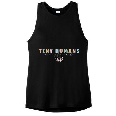 Tiny Humans Are My Favorite Tiny Humans Peds Nurse Ladies PosiCharge Tri-Blend Wicking Tank