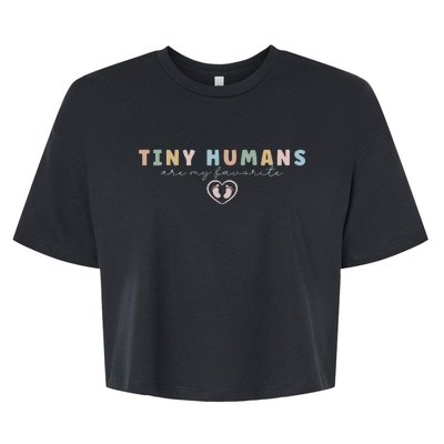 Tiny Humans Are My Favorite Tiny Humans Peds Nurse Bella+Canvas Jersey Crop Tee