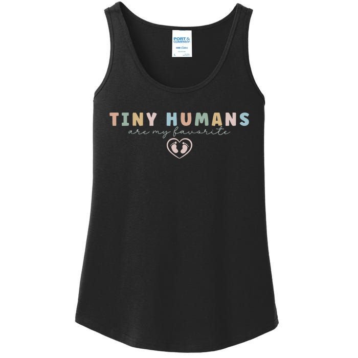 Tiny Humans Are My Favorite Tiny Humans Peds Nurse Ladies Essential Tank