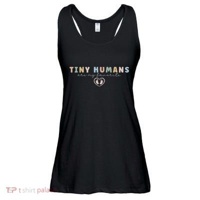 Tiny Humans Are My Favorite Tiny Humans Peds Nurse Ladies Essential Flowy Tank