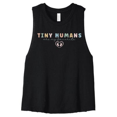 Tiny Humans Are My Favorite Tiny Humans Peds Nurse Women's Racerback Cropped Tank