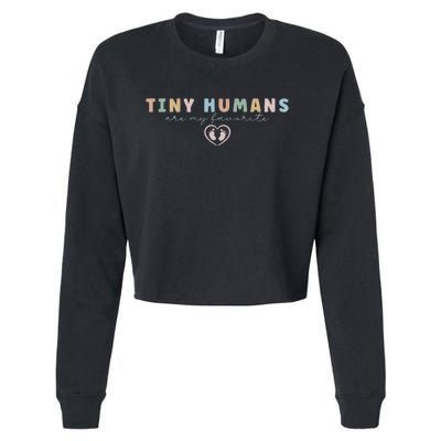 Tiny Humans Are My Favorite Tiny Humans Peds Nurse Cropped Pullover Crew