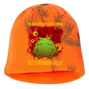 The Horrors Are Never Ending Yet I Remain Silly Frog Toad Kati - Camo Knit Beanie