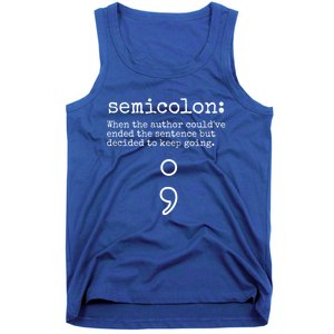 Tal Health Awareness Month Semicolon Definition Cute Gift Tank Top