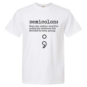 Tal Health Awareness Month Semicolon Definition Cute Gift Garment-Dyed Heavyweight T-Shirt