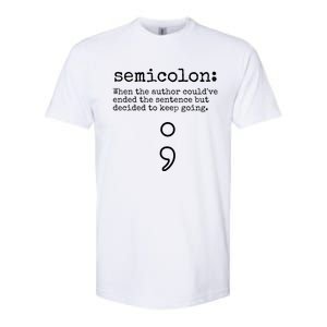 Tal Health Awareness Month Semicolon Definition Cute Gift Softstyle CVC T-Shirt