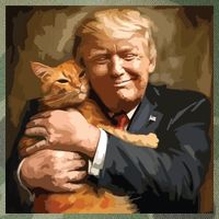 Trump Hugging An Orange Cat 2024 Legacy Tie Dye Trucker Hat