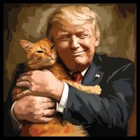 Trump Hugging An Orange Cat 2024 City Backpack