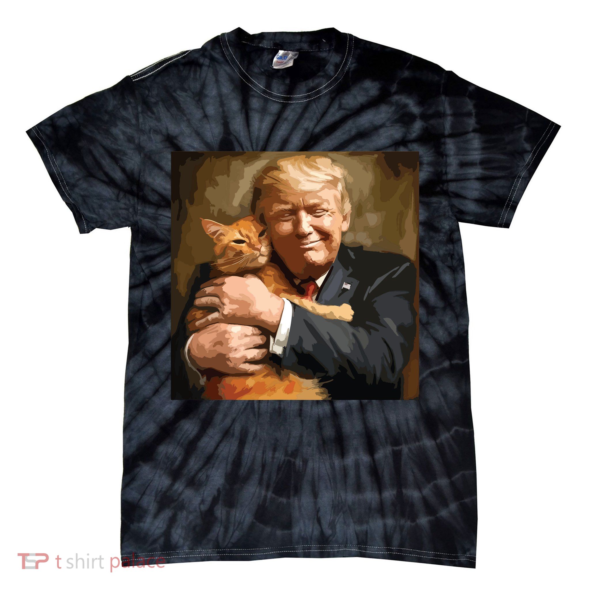 Trump Hugging An Orange Cat 2024 Tie-Dye T-Shirt