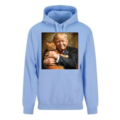 Trump Hugging An Orange Cat 2024 Unisex Surf Hoodie