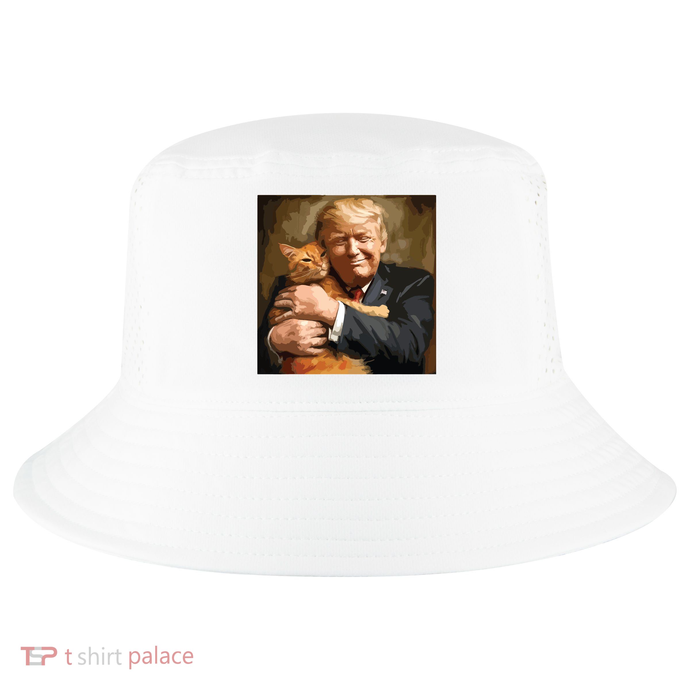 Trump Hugging An Orange Cat 2024 Cool Comfort Performance Bucket Hat