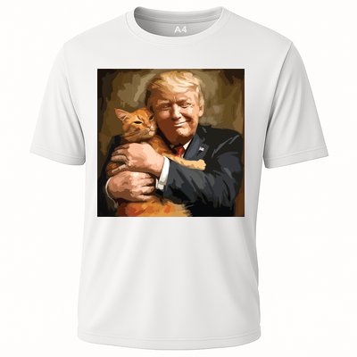 Trump Hugging An Orange Cat 2024 Performance Shirt