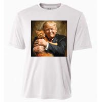 Trump Hugging An Orange Cat 2024 Cooling Performance Crew T-Shirt