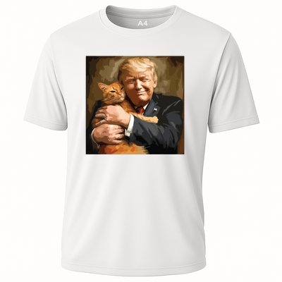 Trump Hugging An Orange Cat 2024 Cooling Performance Crew T-Shirt