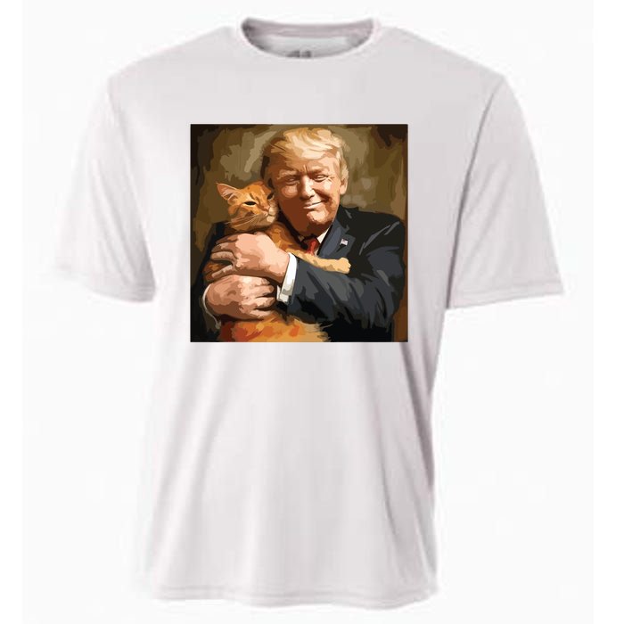 Trump Hugging An Orange Cat 2024 Cooling Performance Crew T-Shirt