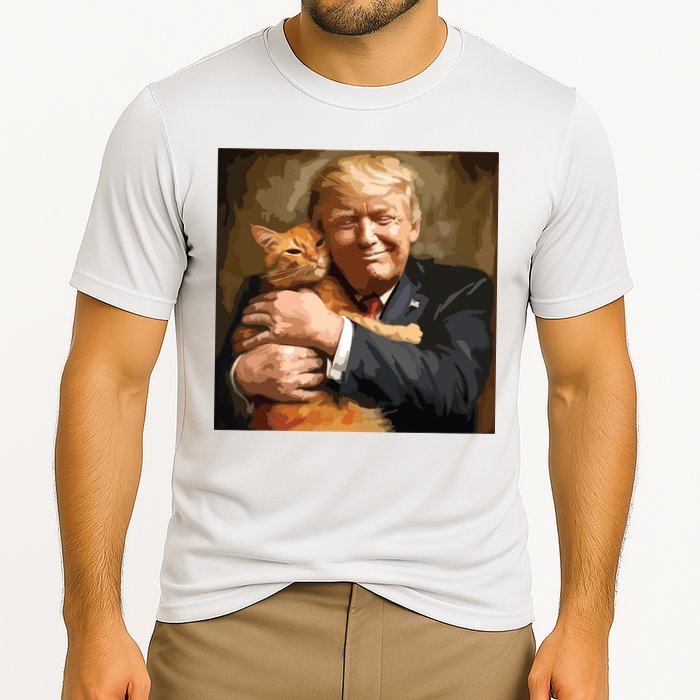 Trump Hugging An Orange Cat 2024 Cooling Performance Crew T-Shirt