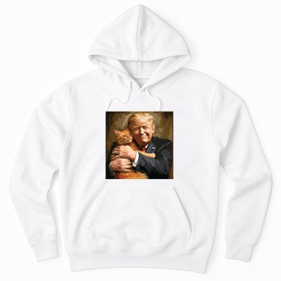 Trump Hugging An Orange Cat 2024 Hoodie