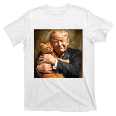 Trump Hugging An Orange Cat 2024 T-Shirt