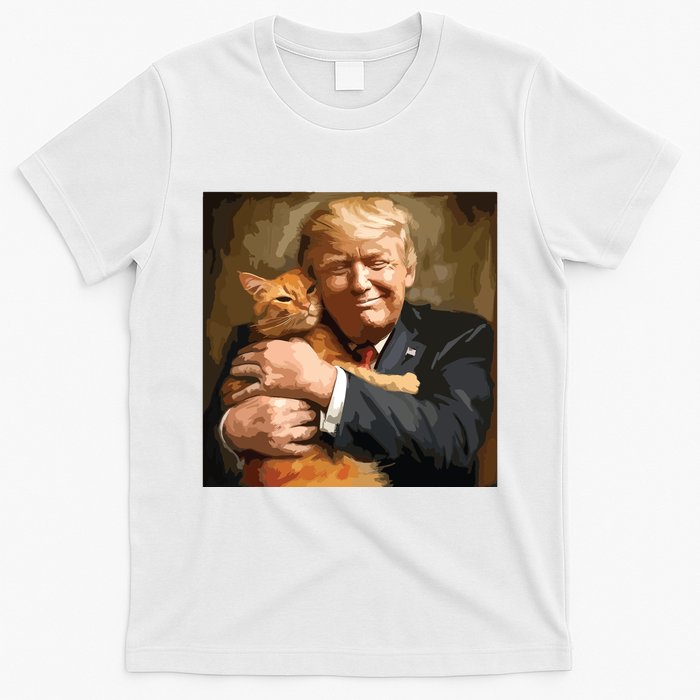 Trump Hugging An Orange Cat 2024 T-Shirt