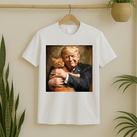 Trump Hugging An Orange Cat 2024 T-Shirt