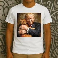 Trump Hugging An Orange Cat 2024 T-Shirt