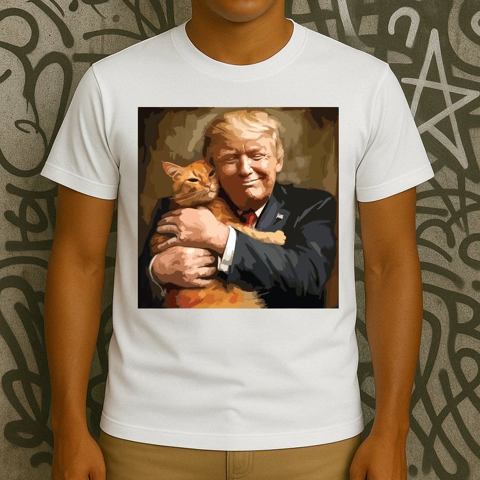 Trump Hugging An Orange Cat 2024 T-Shirt