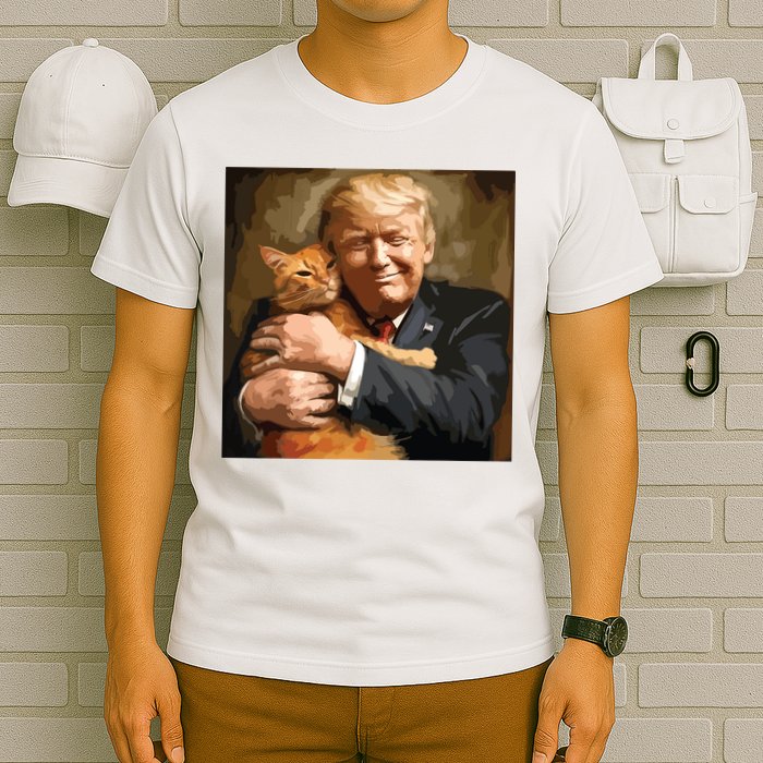 Trump Hugging An Orange Cat 2024 T-Shirt