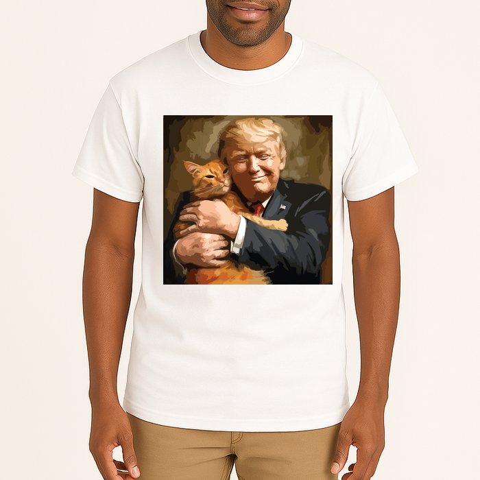 Trump Hugging An Orange Cat 2024 Tall T-Shirt