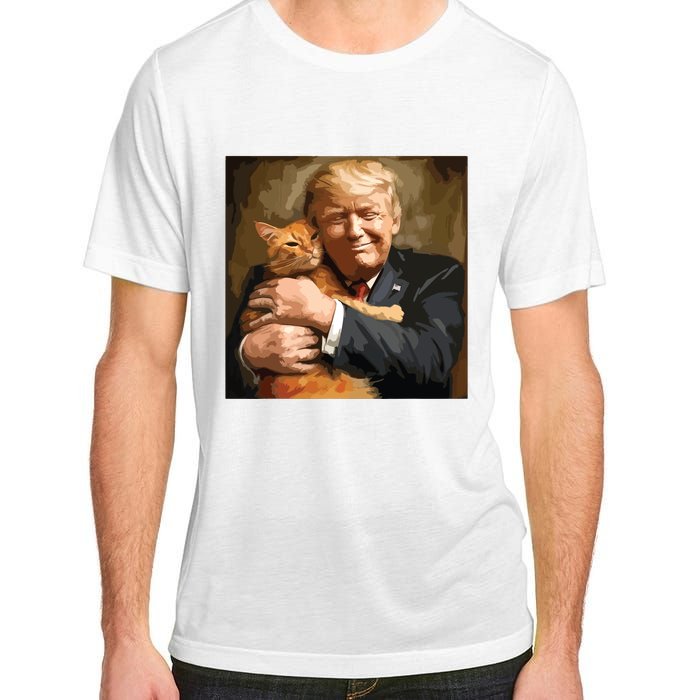 Trump Hugging An Orange Cat 2024 Adult ChromaSoft Performance T-Shirt