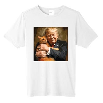 Trump Hugging An Orange Cat 2024 Tall Fusion ChromaSoft Performance T-Shirt