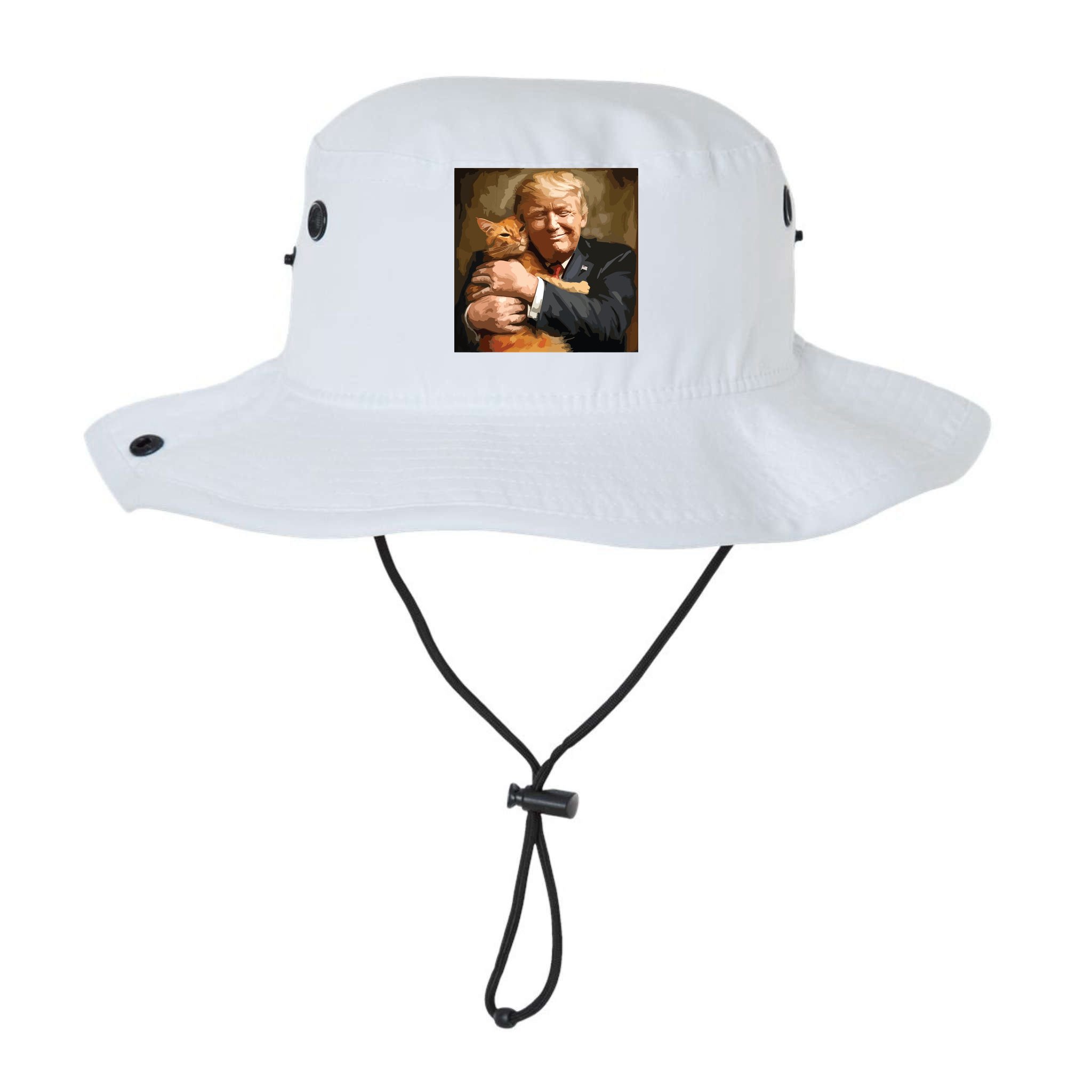 Trump Hugging An Orange Cat 2024 Bucket Hat
