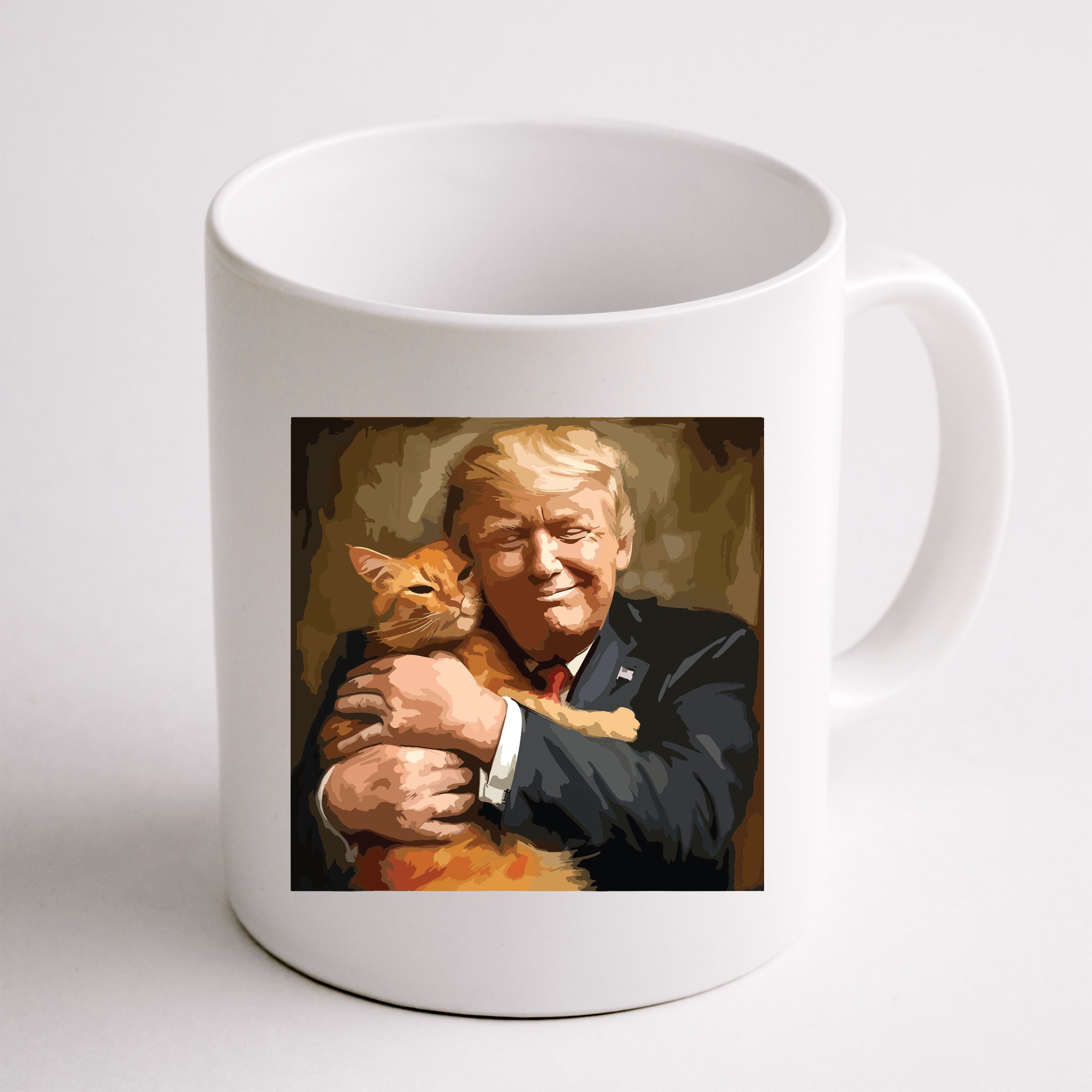 Trump Hugging An Orange Cat 2024 Mug