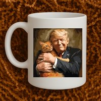 Trump Hugging An Orange Cat 2024 Mug