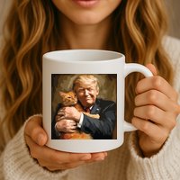 Trump Hugging An Orange Cat 2024 Mug
