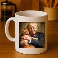 Trump Hugging An Orange Cat 2024 Mug