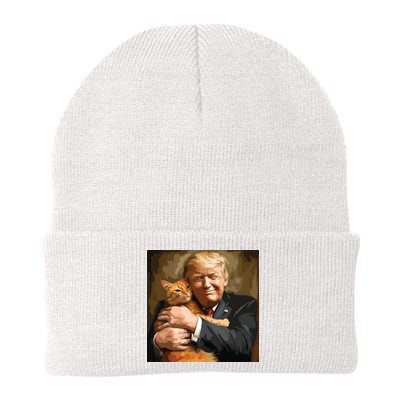 Trump Hugging An Orange Cat 2024 Beanie