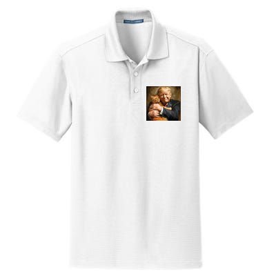Trump Hugging An Orange Cat 2024 Dry Zone Grid Polo