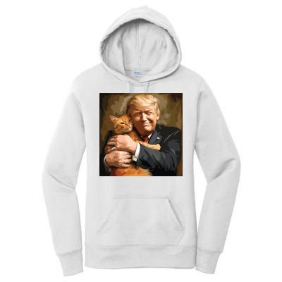 Trump Hugging An Orange Cat 2024 Women's Pullover Hoodie
