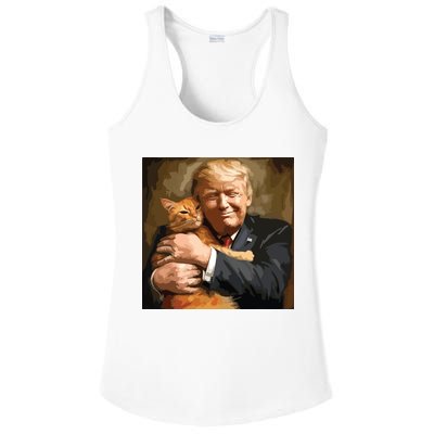 Trump Hugging An Orange Cat 2024 Ladies PosiCharge Competitor Racerback Tank