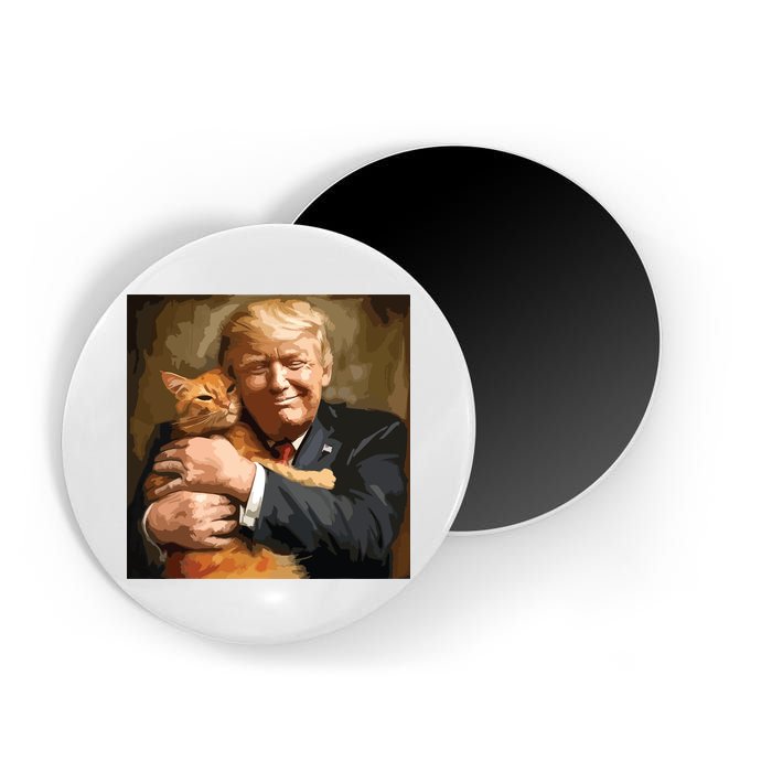 Trump Hugging An Orange Cat 2024 Magnet