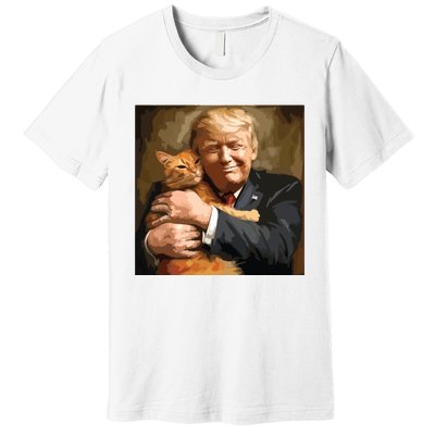 Trump Hugging An Orange Cat 2024 Premium T-Shirt