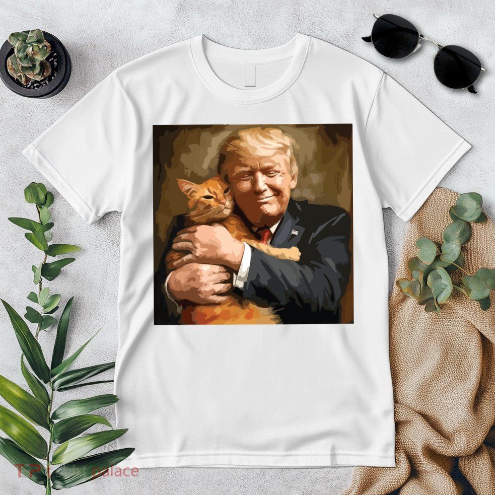 Trump Hugging An Orange Cat 2024 Premium T-Shirt