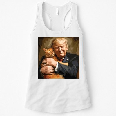 Trump Hugging An Orange Cat 2024 Womens Tank Top